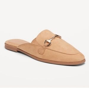 NWT Old Navy Faux Leather Loafer Mules in Taupe